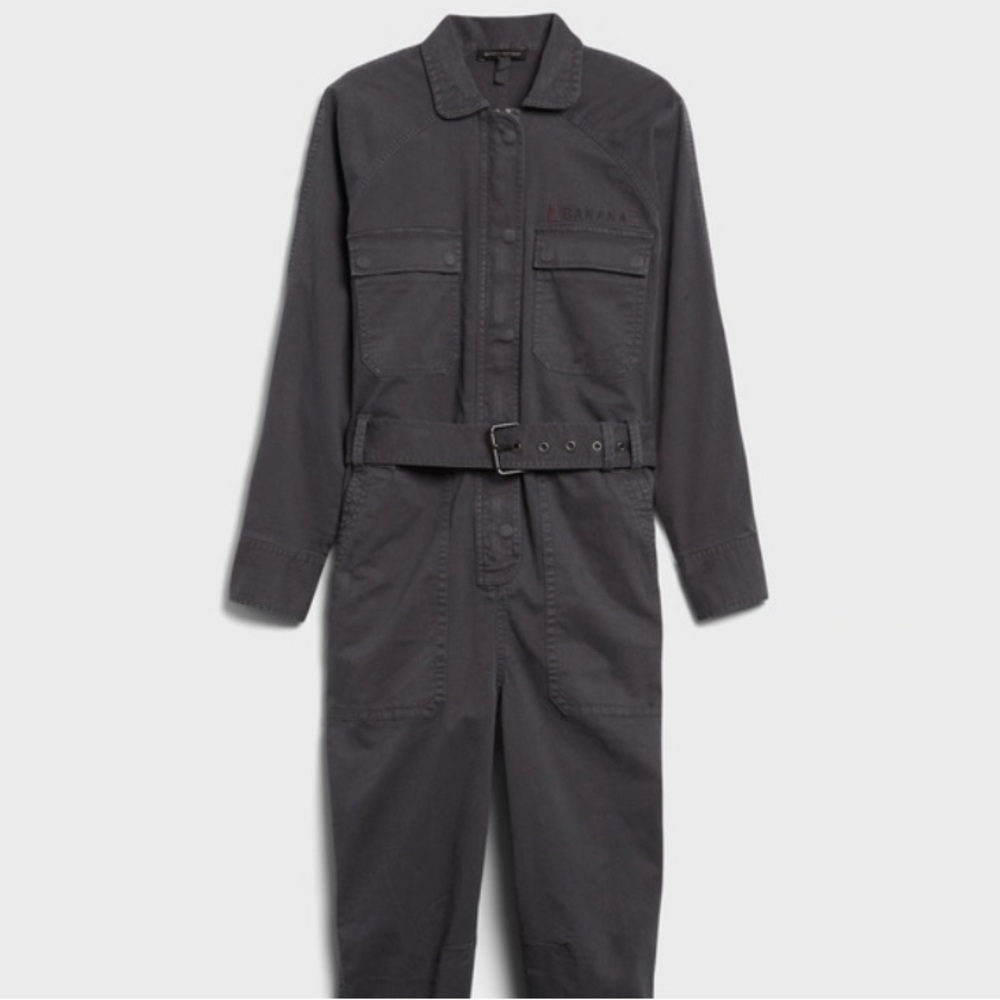 Banana Republic Cargo Jumpsuit Orca Grey One-Piece Flight Suit 14 NWT